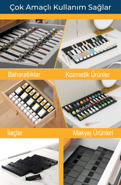Siyah Lego Baharatlık Standı Çekmece içi Düzenleyici Organizer (36 adet)